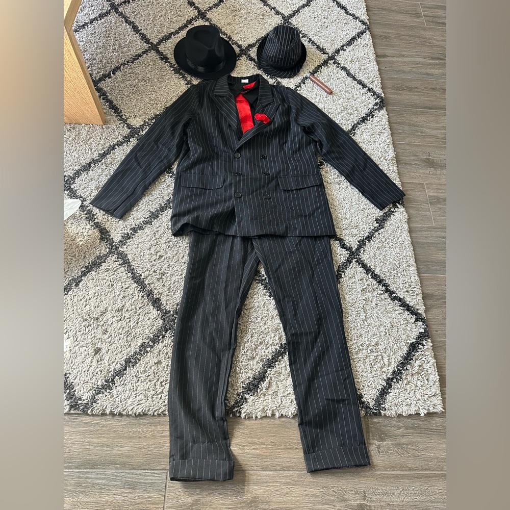 Spirit Black Pinstripe Men's mob boss costume